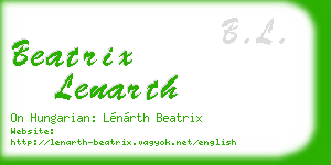 beatrix lenarth business card