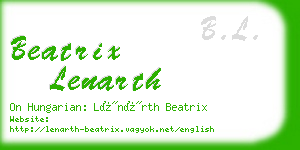 beatrix lenarth business card